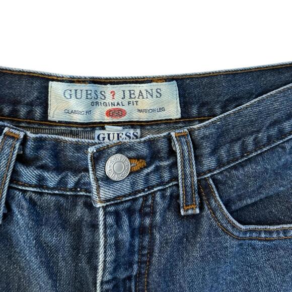 Guess Womans Jeans 32 Medium Wash Classic Fit Narrow Leg 100% Cotton Denim - Picture 3 of 9